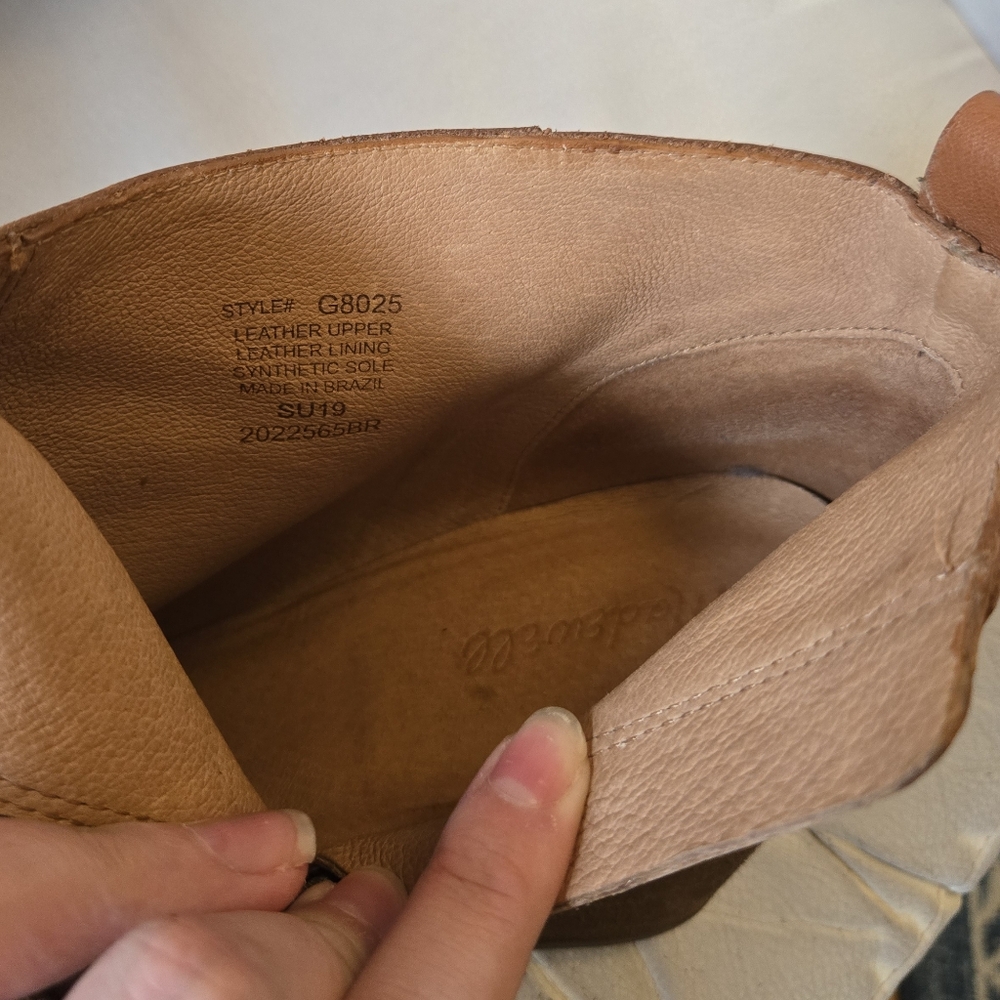 Madewell caramel brown leather ankle boots size 10 - Picture 4 of 4